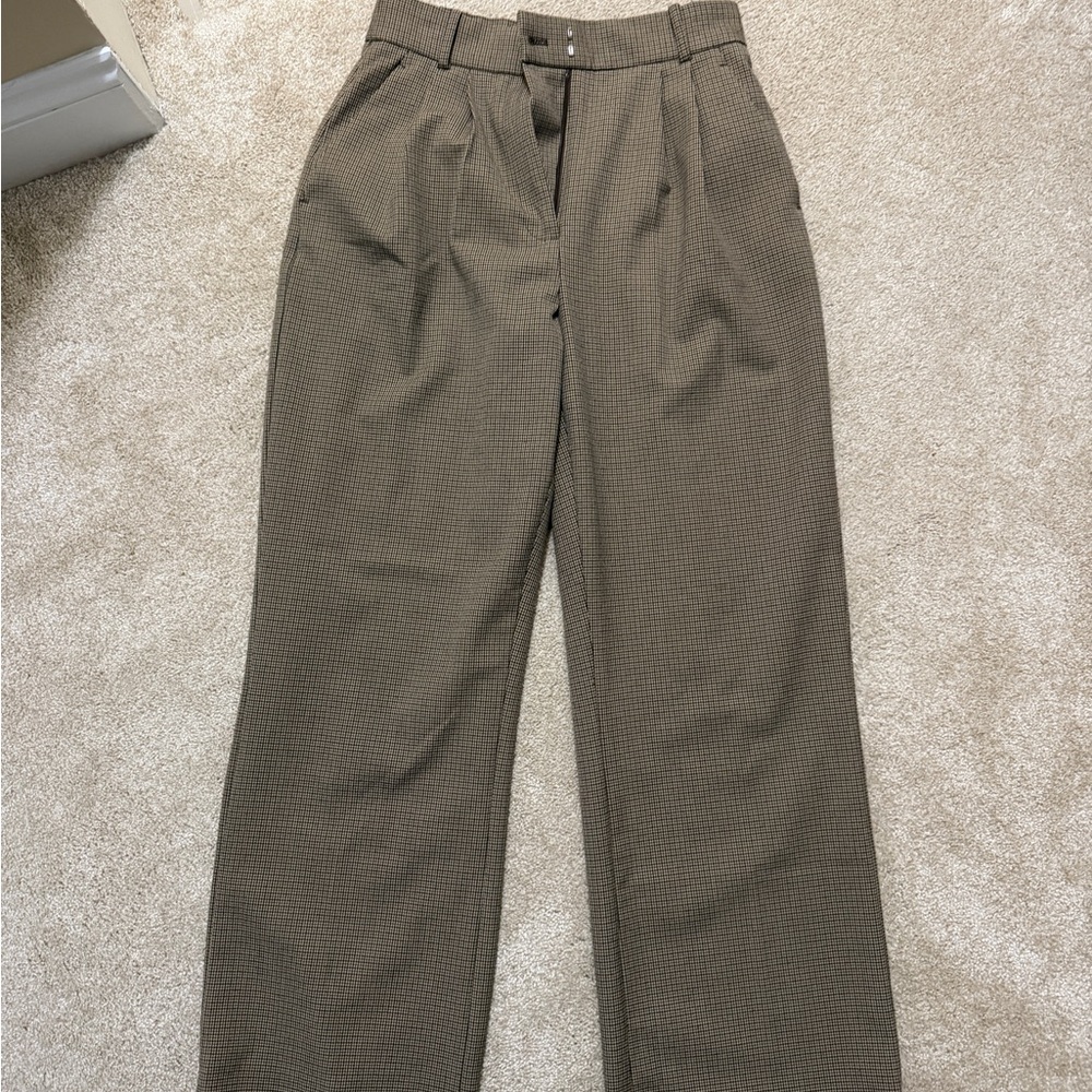 Abercrombie & Fitch Brown Checkered Women's Trousers